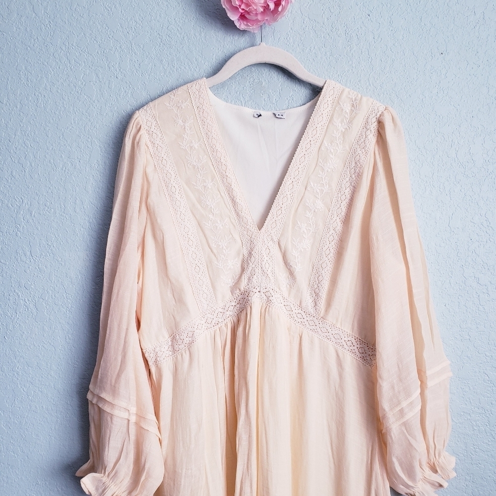 Baltic Born Amberlee Bohemian Neutral Embroidered Midi Dress - Picture 4 of 7